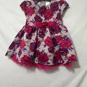 Floral Pink and Purple Kids Dress